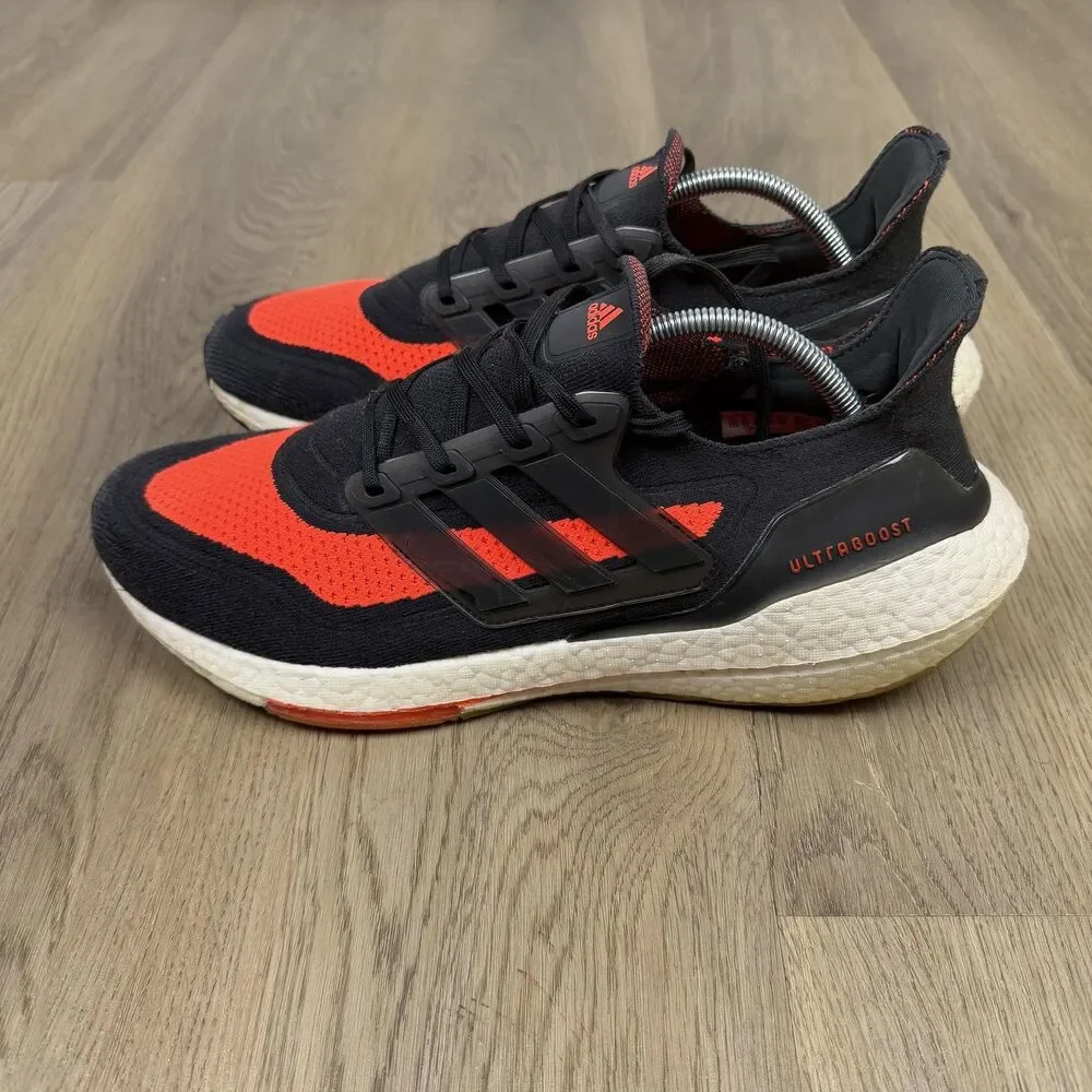 Adidas Ultraboost Shoes Mens Size 10.5 Black Red Running Athletic Sneakers